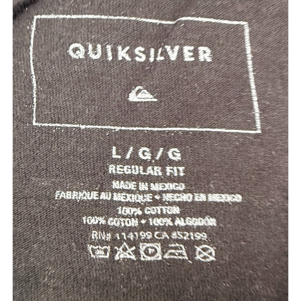 Quiksilver Park City Mens T Shirt Large Black Surf Skate Logo Short Sleeve Tee - Picture 2 of 6